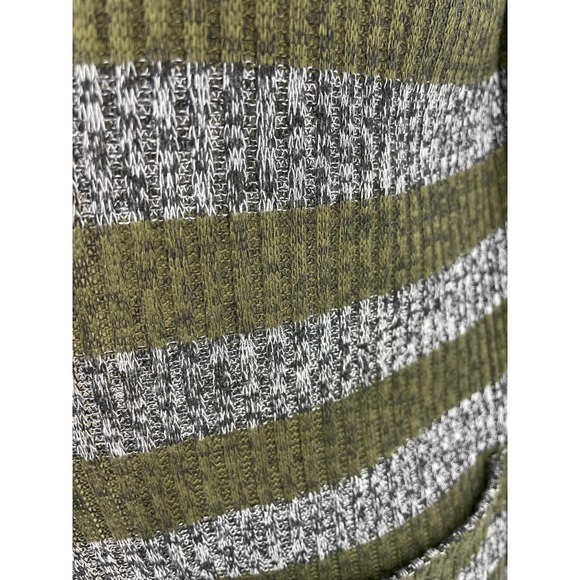 Lularoe Sarah Cardigan Duster Ribbed Sweater Olive Green Stripe M - Picture 7 of 9